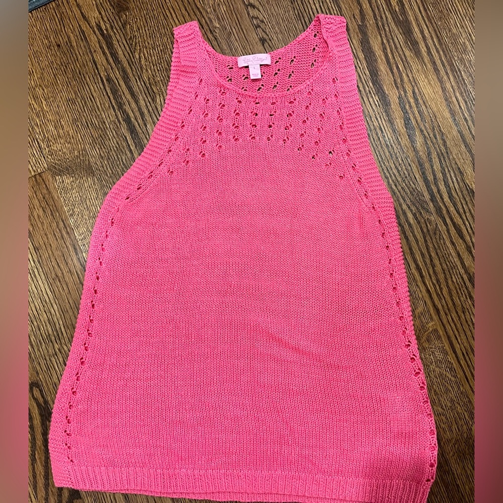 Hot pink crocheted Lilly Pulitzer top